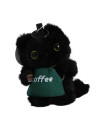 Plush Little Black Cat 13 cm - Green
